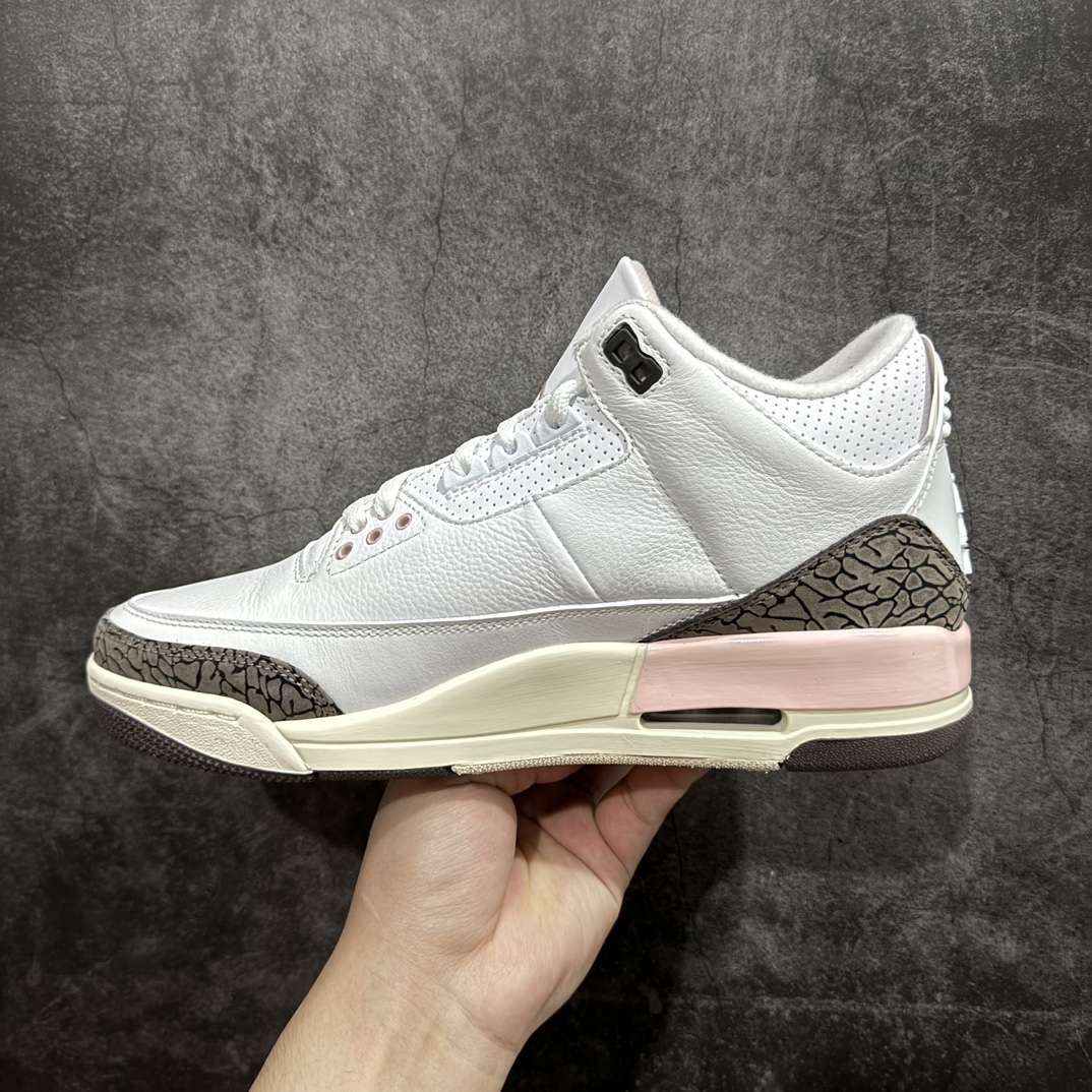 原厂版AirJordanAJ3白棕樱花粉爆裂CK9246-102原纸板楦头开发原厂皮料完美版型一比一鞋头