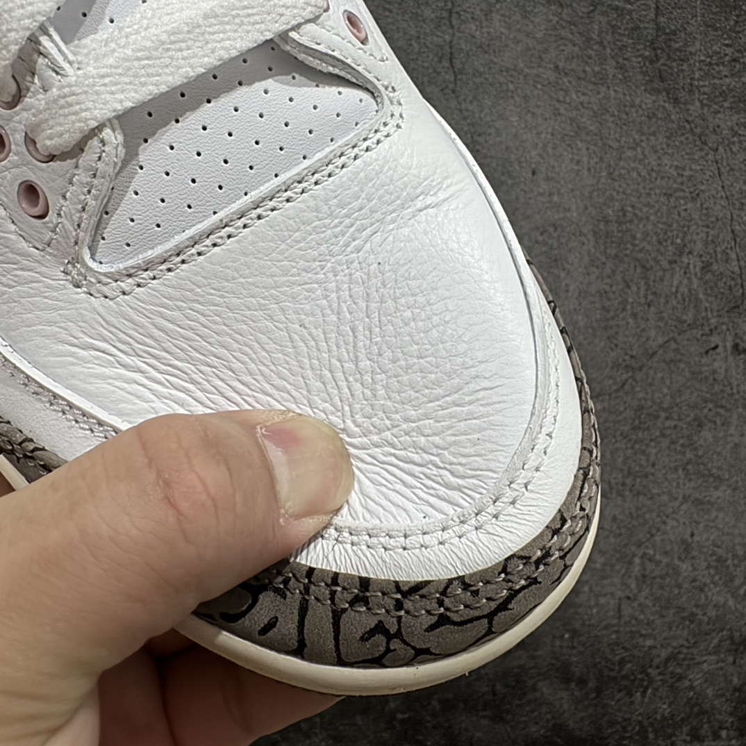 原厂版AirJordanAJ3白棕樱花粉爆裂CK9246-102原纸板楦头开发原厂皮料完美版型一比一鞋头