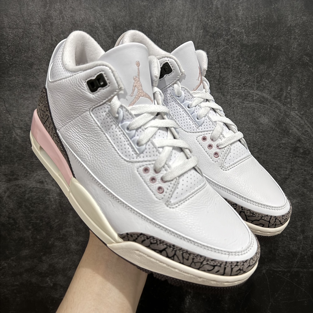 原厂版AirJordanAJ3白棕樱花粉爆裂CK9246-102原纸板楦头开发原厂皮料完美版型一比一鞋头