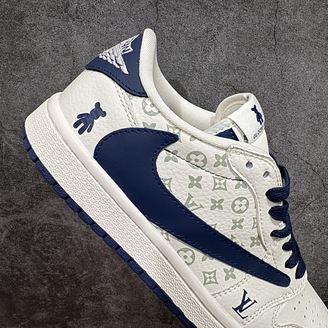 定制版 Fragment x TS x Air Jordan 1 Low x LV 三方联名倒钩低帮 SJ2068-100