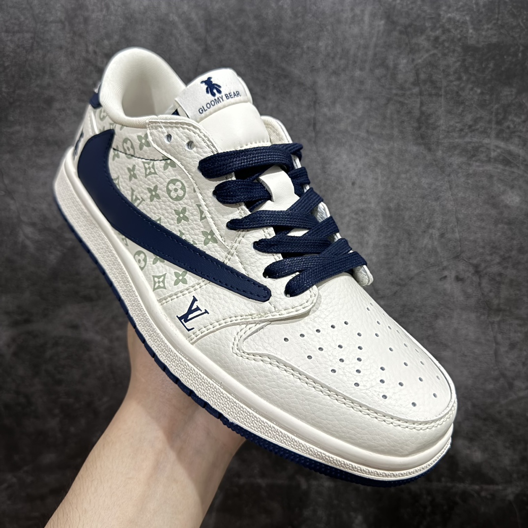 定制版 Fragment x TS x Air Jordan 1 Low x LV 三方联名倒钩低帮 SJ2068-100