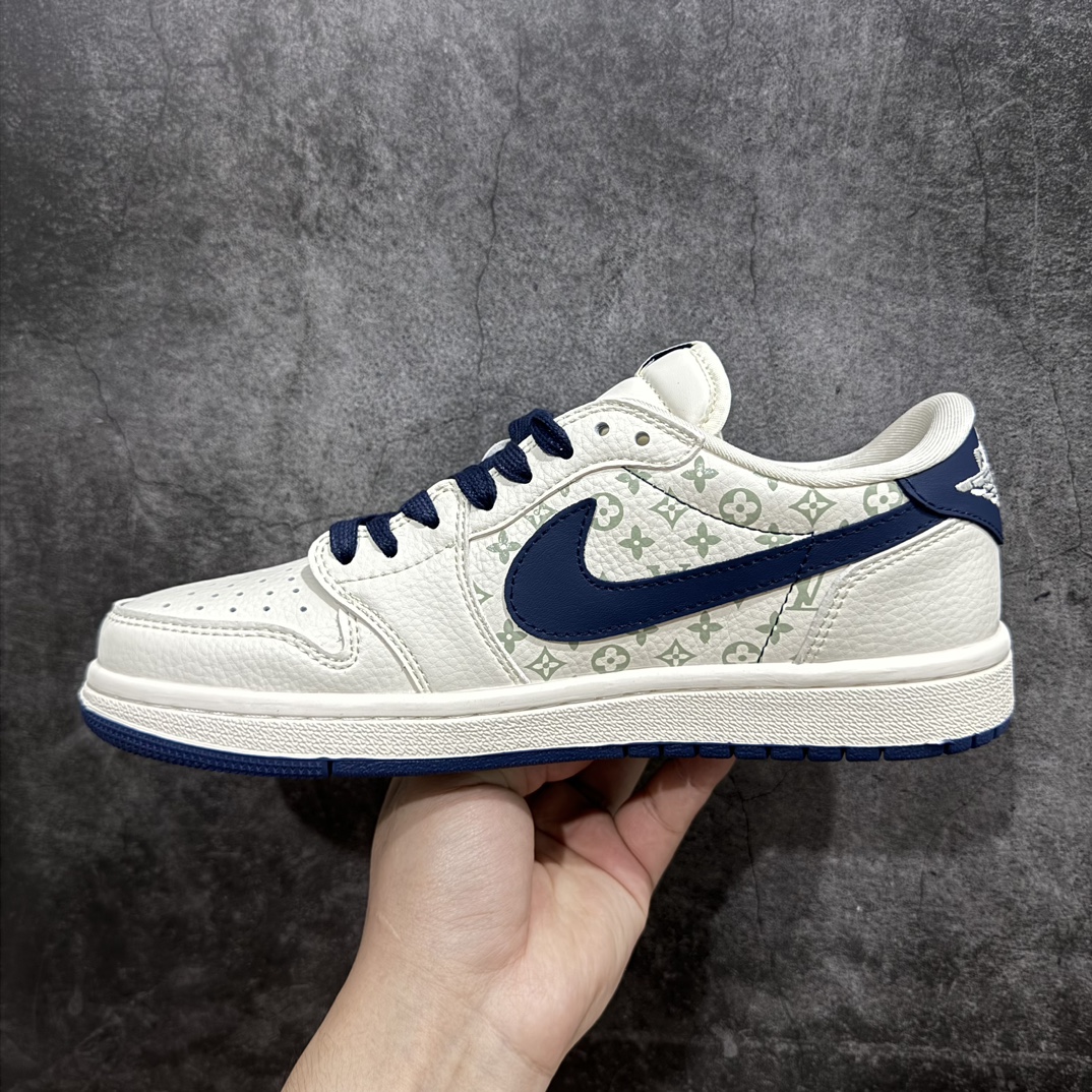 定制版 Fragment x TS x Air Jordan 1 Low x LV 三方联名倒钩低帮 SJ2068-100