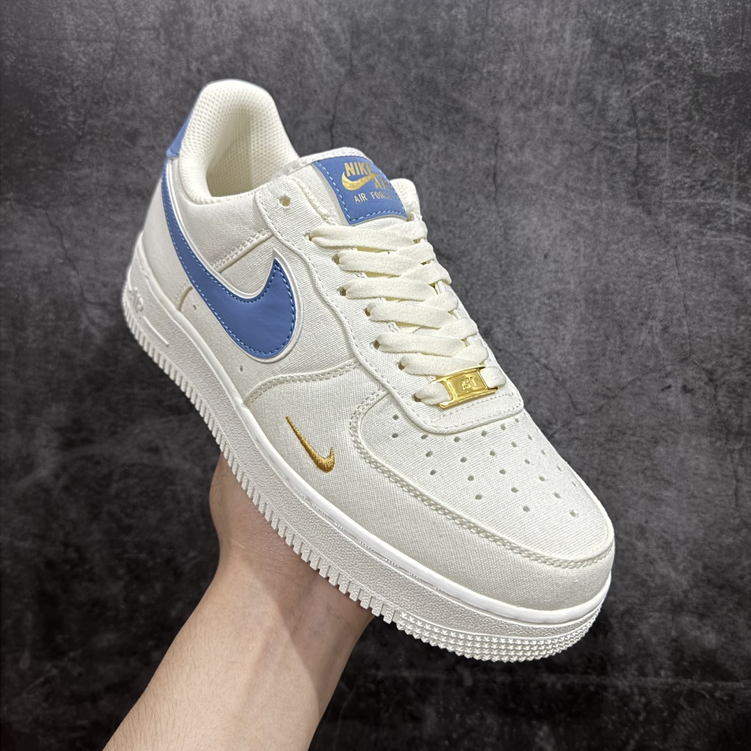 图片[3]-【公司级】官方同步发售NIke Air Force 1 \’07 米蓝金 布面空军一号低帮休闲板鞋 3m炫彩反光 进口牛筋布 原楦头原纸板 纯正空军版型 定制鞋盒 全掌内置全掌气垫 原厂中底钢印 拉帮完美货号：MN5696-209nSIZE：36 36.5 37.5 38 38.5 39 40 40.5 41 42 42.5 43 44 44.5 45 编码：HXS270280-鞋库