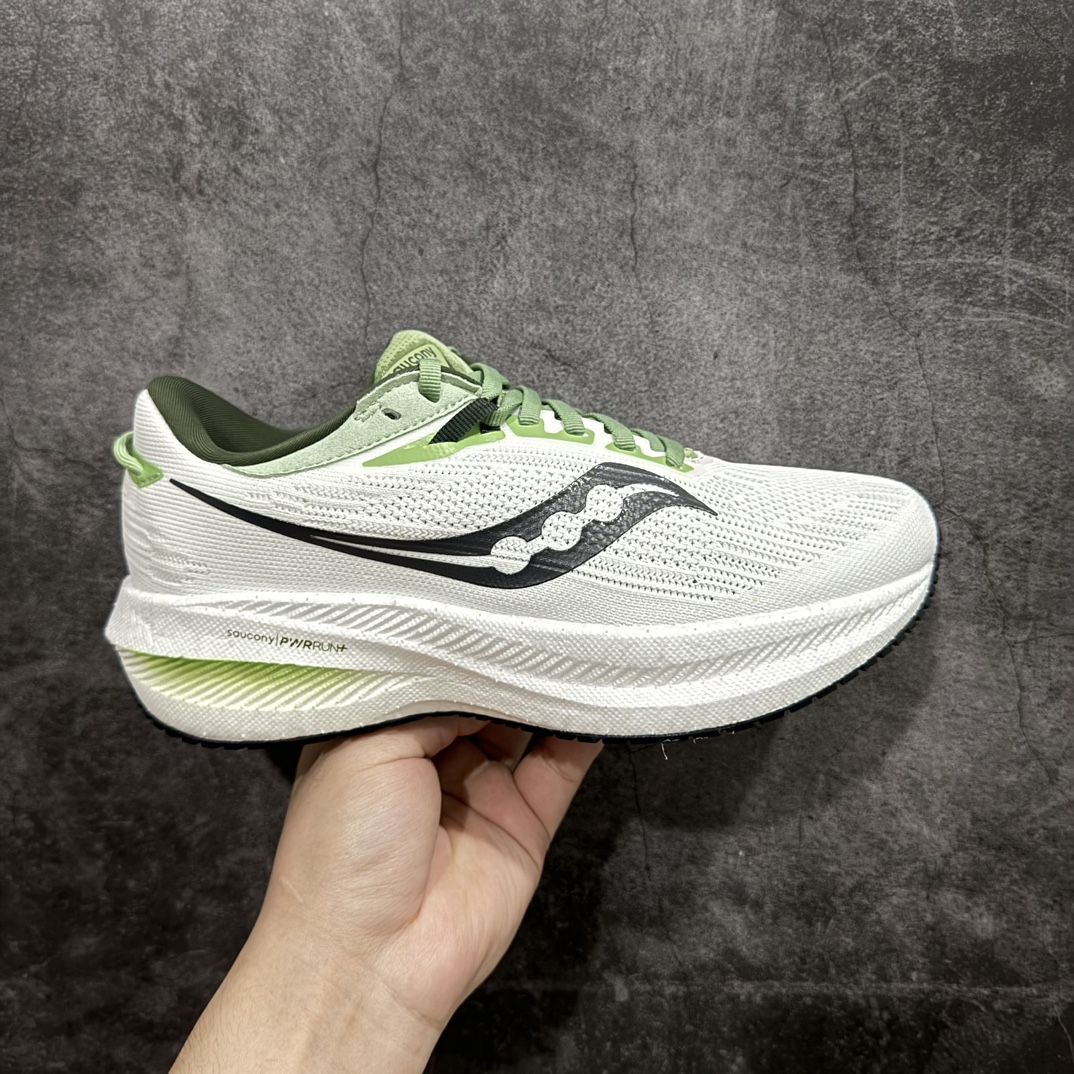 SauconyTriumph21索康尼胜利21系列低帮白蓝色系带减震耐磨透气低邦马拉松跑步鞋从胜利走向胜