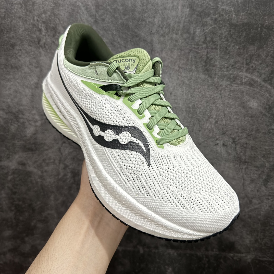 SauconyTriumph21索康尼胜利21系列低帮白蓝色系带减震耐磨透气低邦马拉松跑步鞋从胜利走向胜