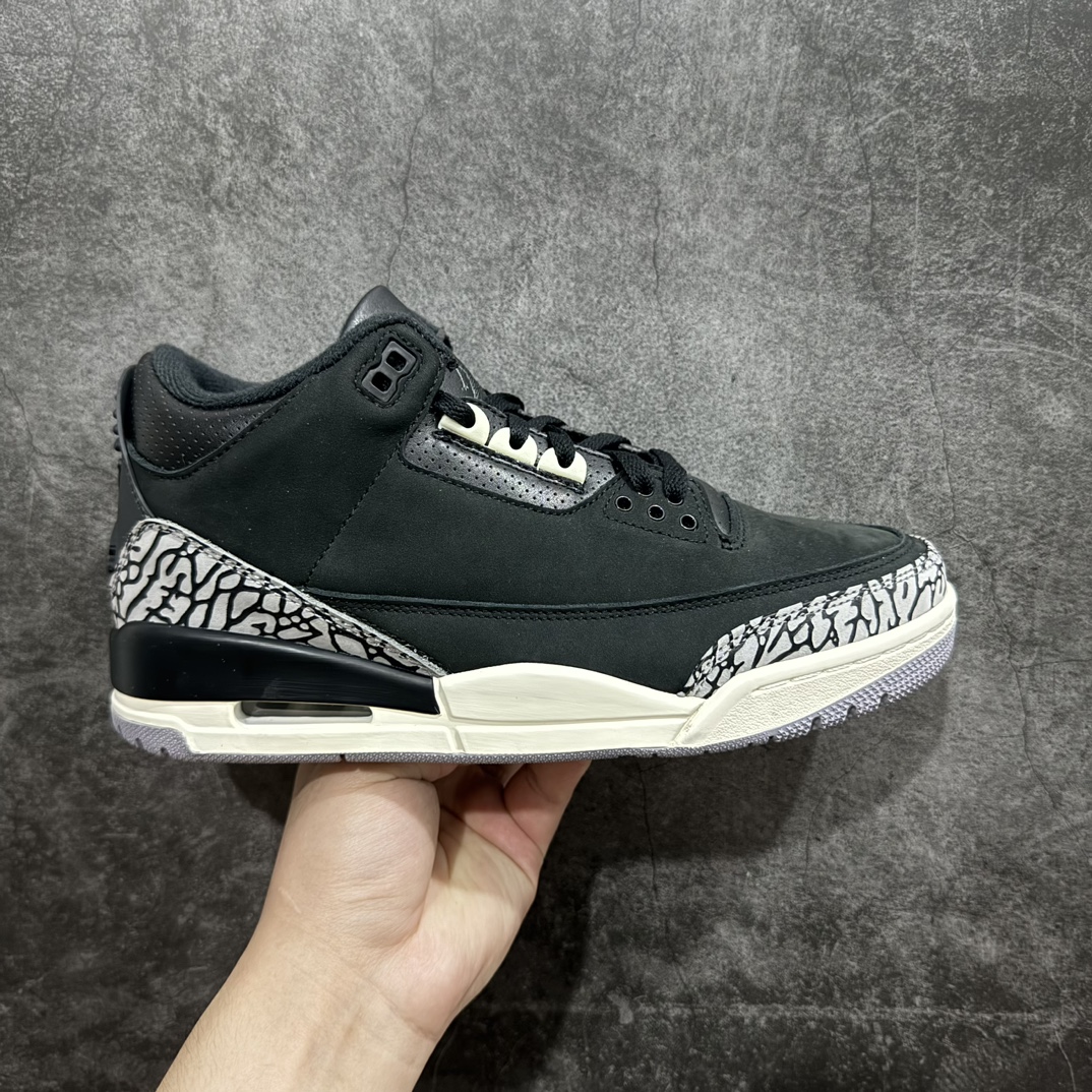 【原厂版】Air Jordan AJ3 Off Noir 奥利奥黑水泥2.0 CK9246-001nn原纸板楦头开发 原厂皮料完美版型 一比一鞋头弧度高度鞋身弧度数据细节工艺流程均保持原鞋一致原厂TPU网格鞋带扣 正确内里网布菱角分明不变形无多余毛边 柔软性质感一致于原鞋原厂织唛标 原厂飞人电绣工艺 印刷中底布 四线拉帮米色美纹纸贴合固定 进口港宝加持 后跟自然饱满 尺码：40 40.5 41 42 42.5 43 44 44.5 45 46 47.5 编码：X10380420-莆田鞋批发中心