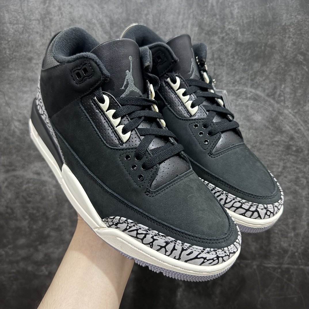 【原厂版】Air Jordan AJ3 Off Noir 奥利奥黑水泥2.0 CK9246-001nn原纸板楦头开发 原厂皮料完美版型 一比一鞋头弧度高度鞋身弧度数据细节工艺流程均保持原鞋一致原厂TPU网格鞋带扣 正确内里网布菱角分明不变形无多余毛边 柔软性质感一致于原鞋原厂织唛标 原厂飞人电绣工艺 印刷中底布 四线拉帮米色美纹纸贴合固定 进口港宝加持 后跟自然饱满 尺码：40 40.5 41 42 42.5 43 44 44.5 45 46 47.5 编码：X10380420-莆田鞋批发中心