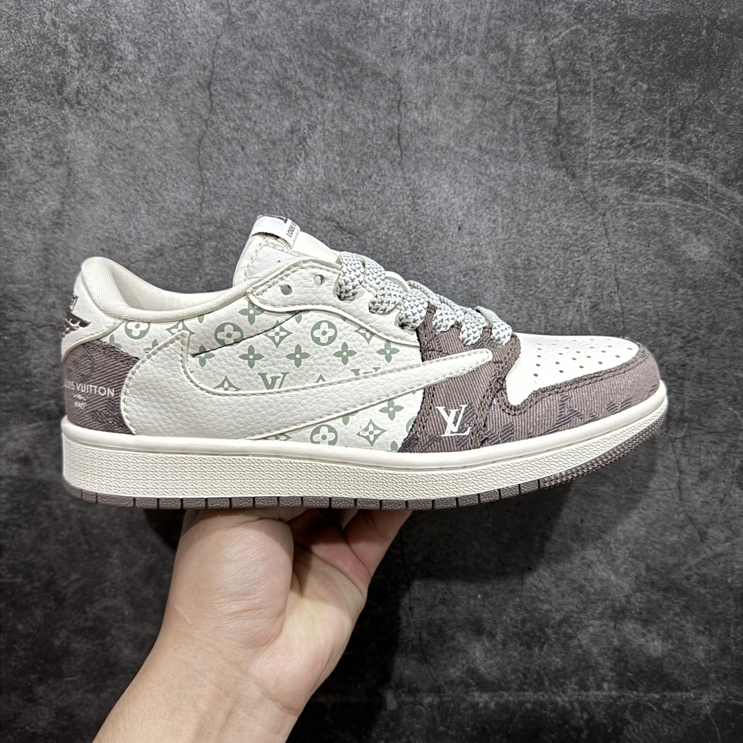 定制版TSxAirJordanAJ1Low倒钩低帮联名定制配色SJ2068-105原厂内置气垫魔块A模大