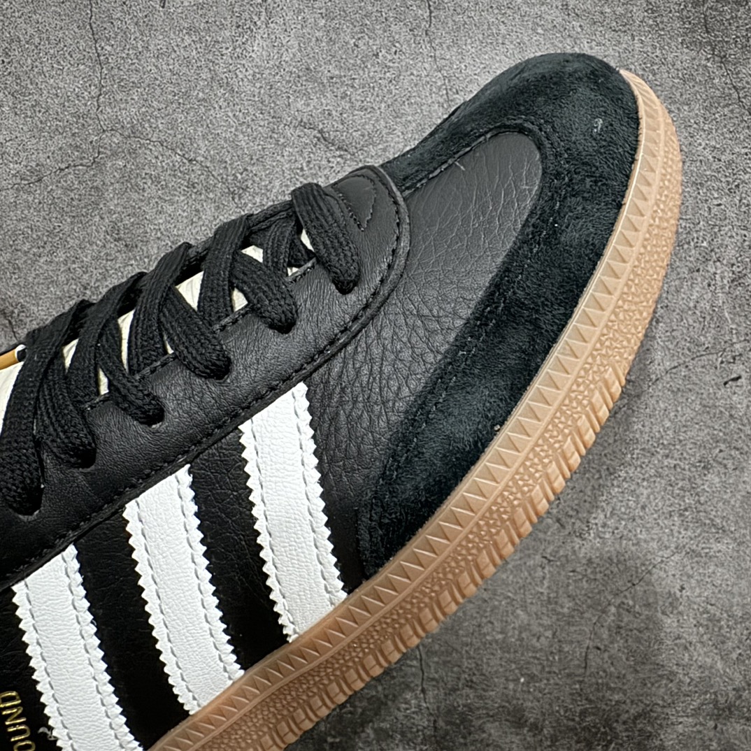 纳帕软皮版 JJJJound x AD Originals Samba Classic”Studded Pack Black”桑巴舞系列绅士德训足球风百搭低帮休闲运动板鞋 联名黑白 ID8707