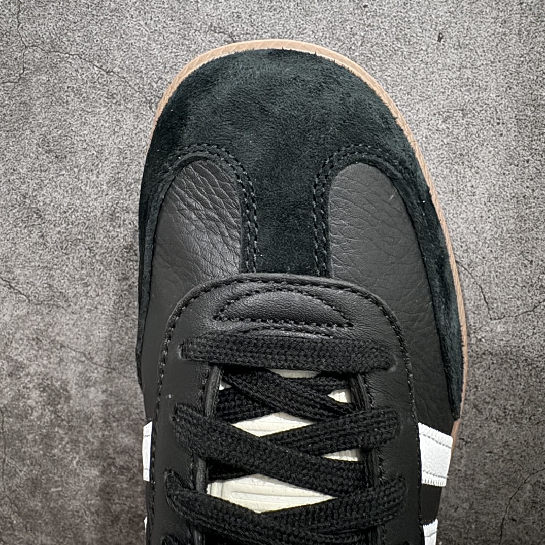 纳帕软皮版 JJJJound x AD Originals Samba Classic”Studded Pack Black”桑巴舞系列绅士德训足球风百搭低帮休闲运动板鞋 联名黑白 ID8707