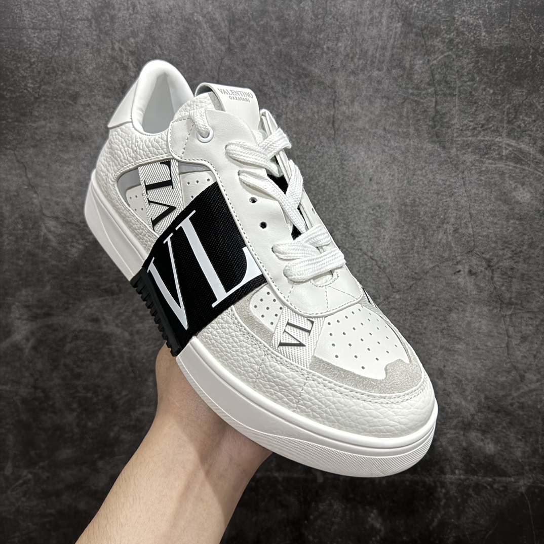 广东纯原版本 华伦天奴/Valentino Garavani VL7N Low Sneakers 系列低帮厚底百搭绑带休闲运动小白板鞋