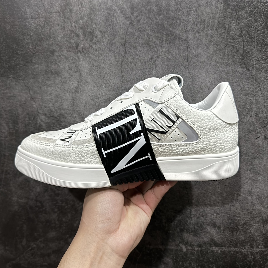 广东纯原版本 华伦天奴/Valentino Garavani VL7N Low Sneakers 系列低帮厚底百搭绑带休闲运动小白板鞋