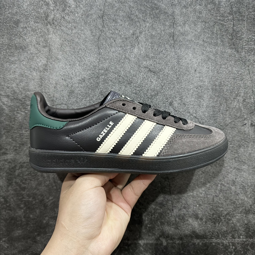 正确版本AdidasOriginalsGazelleIndoor防滑低帮T头德训鞋GZ复古系列棕色IH0