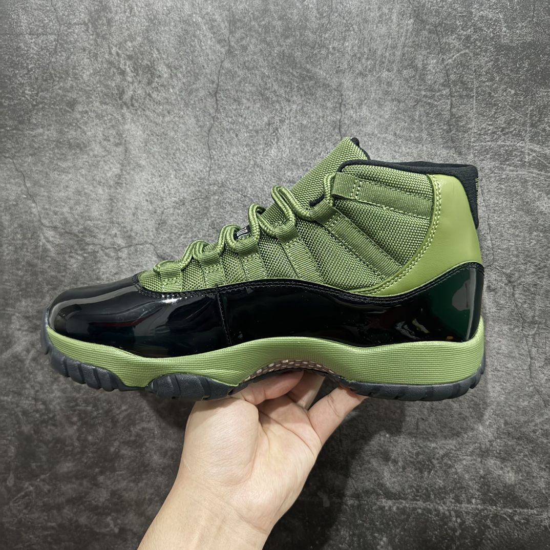 外贸版AirJordan11AJ11黑绿高帮篮球鞋CT8012-300外贸大厂纯原出品采购原装碳纤原纸板