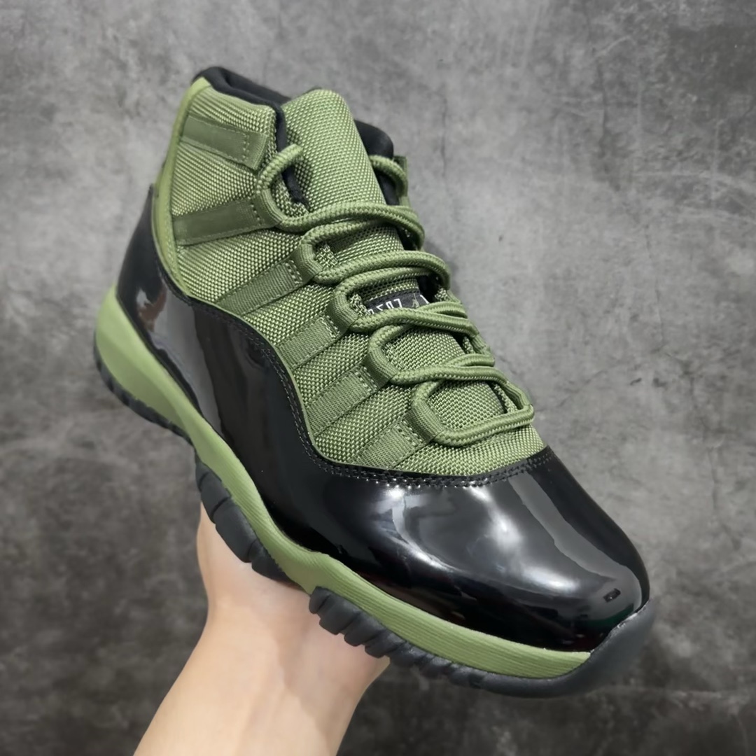 外贸版AirJordan11AJ11黑绿高帮篮球鞋CT8012-300外贸大厂纯原出品采购原装碳纤原纸板