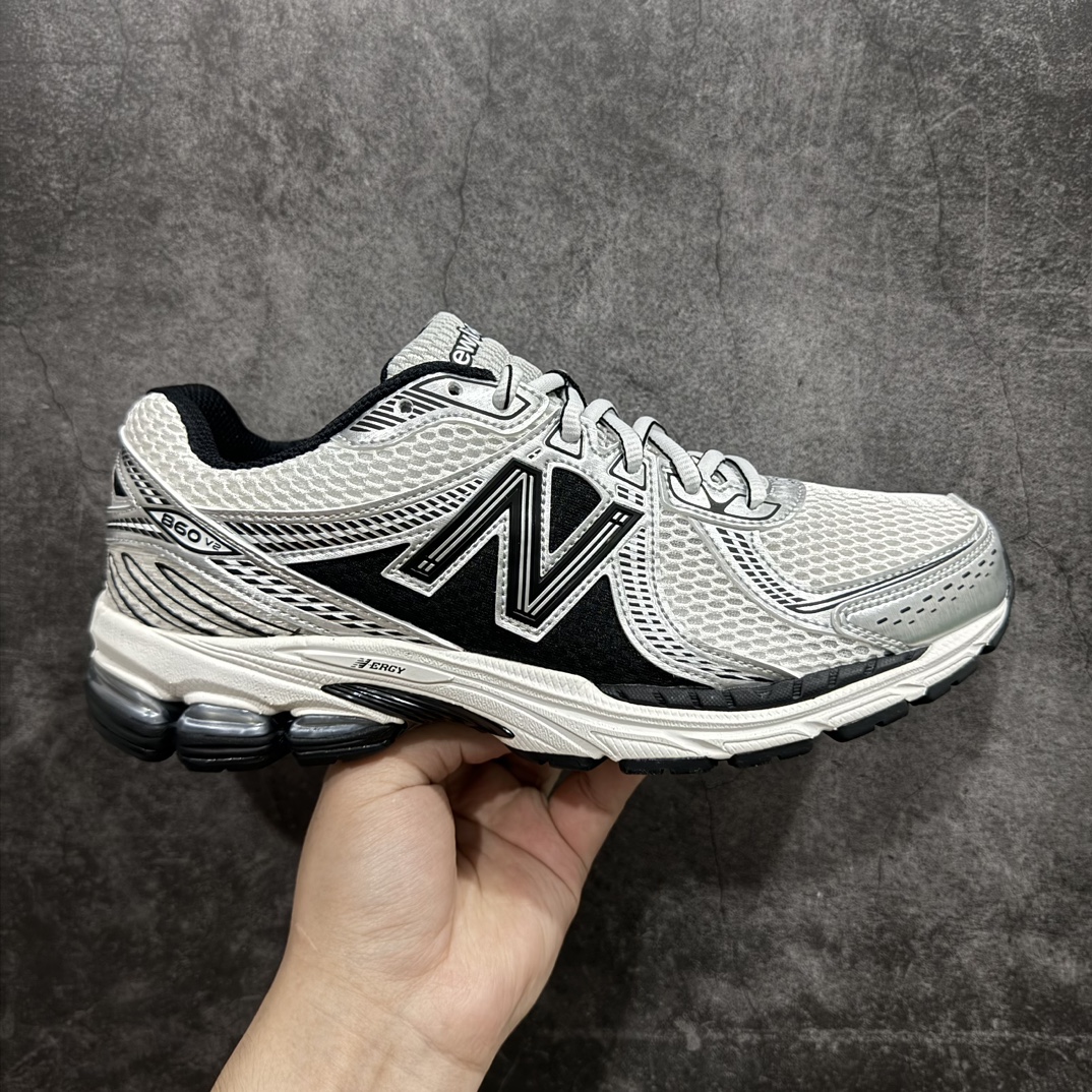 渠道纯原版NewBalanceNB860V2防滑耐磨低帮跑步鞋灰银市场唯一正确组合底非市场涂漆描边大底区