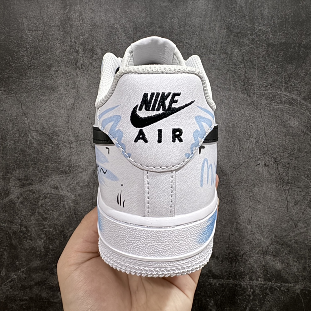 定制版 Nk Air Force 1'07 Low 二次元主题 彼岸情书 白蓝喷绘 空军一号低帮休闲板鞋 CW2288-111