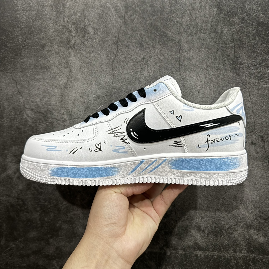 定制版 Nk Air Force 1'07 Low 二次元主题 彼岸情书 白蓝喷绘 空军一号低帮休闲板鞋 CW2288-111