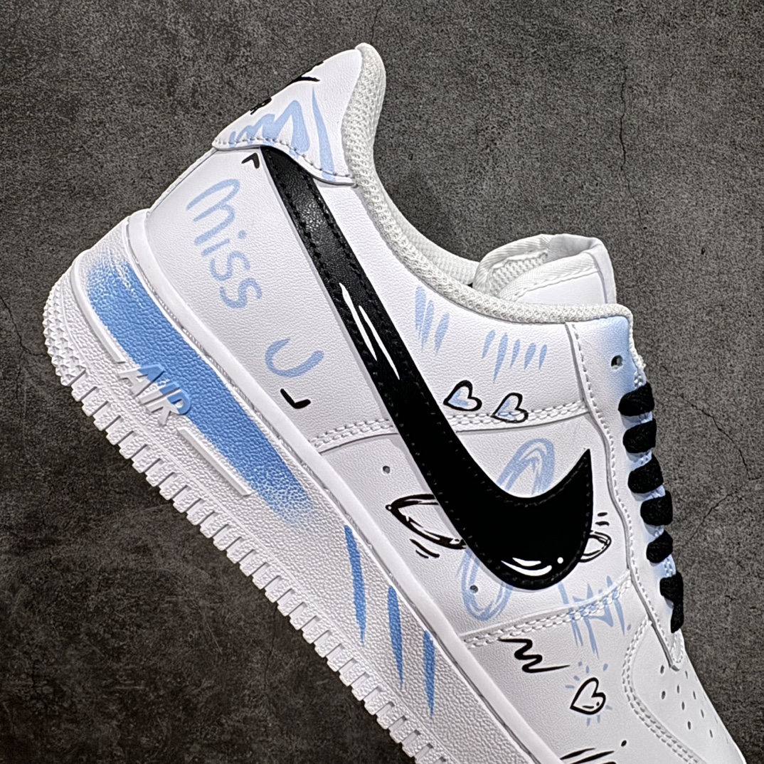 定制版 Nk Air Force 1'07 Low 二次元主题 彼岸情书 白蓝喷绘 空军一号低帮休闲板鞋 CW2288-111