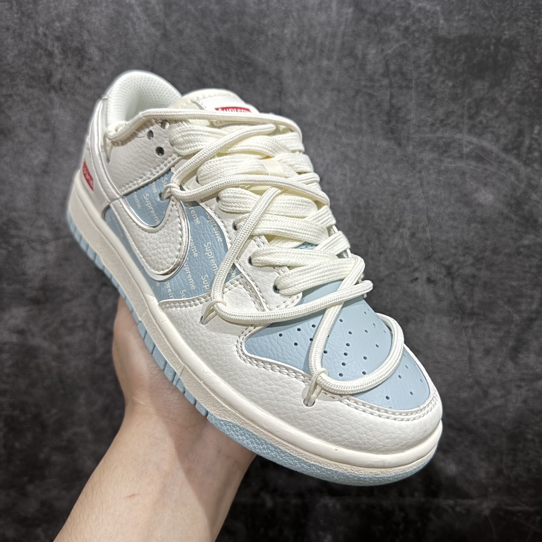 定制版NikeSBDunkLowxSupreme白天蓝绑带纯原大厂出品极力推荐原装头层材料独家版型蒸餾加