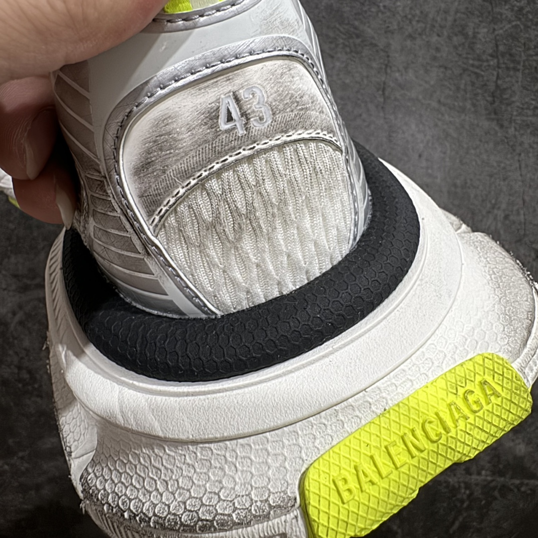 纯原BALENCIAGA3XLSneakers巴黎世家十代网布系带低帮走秀复古老爹鞋灰绿色全新版本全新顶