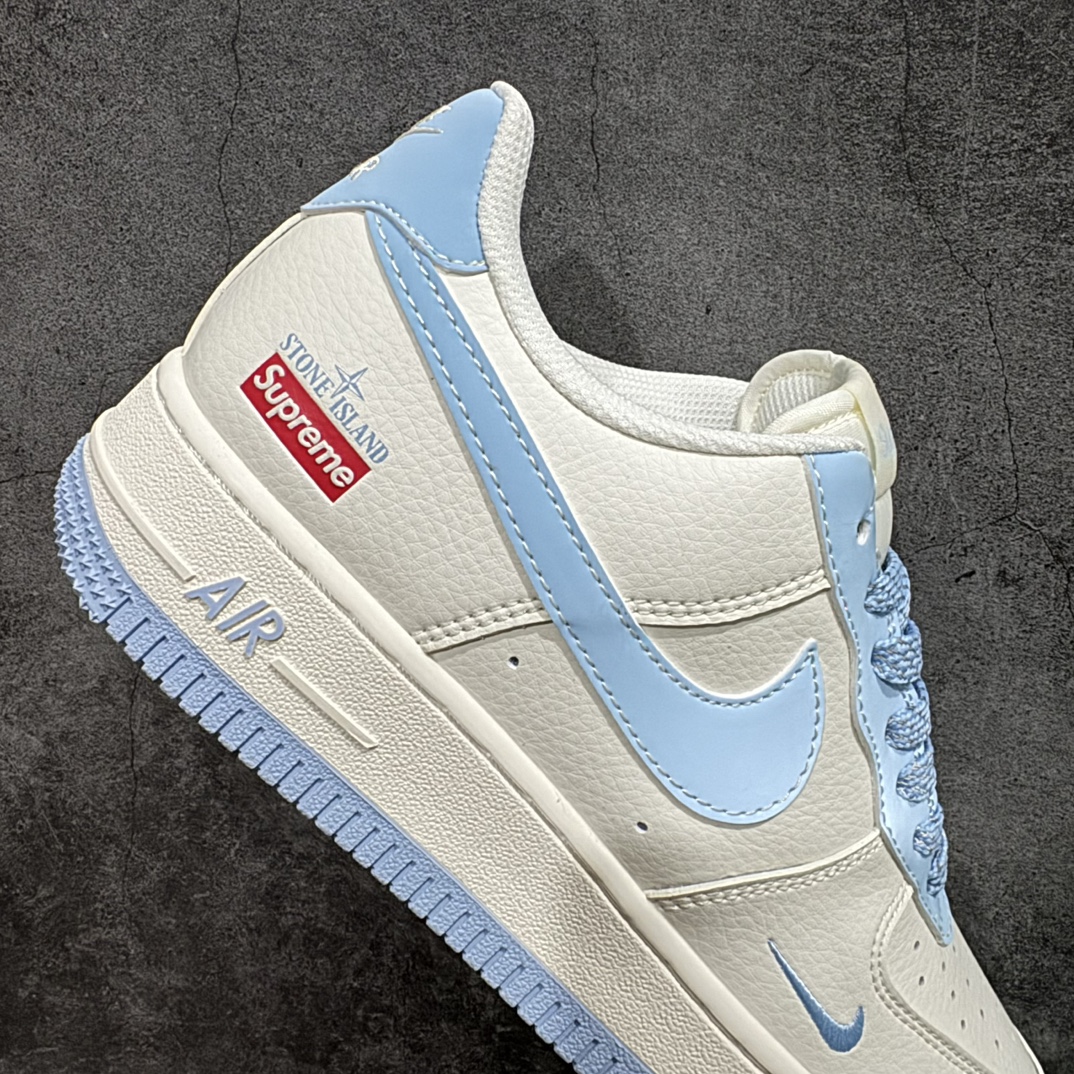 定制版 Nk Air Force 1'07 Low Supreme 石头岛联名-天青色 空军一号低帮休闲板鞋 BB9599-205