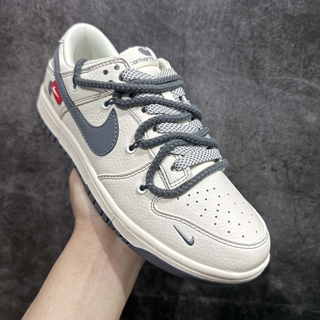 定制版 Nk SB Dunk Low 卡哈特联名-绑带灰勾 周年高端定制 低帮休闲板鞋 SJ2068-266