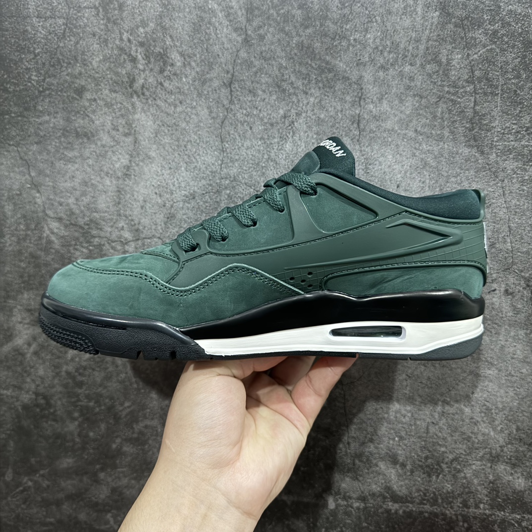 KZ纯原 Nigel Sylvester x Air Jordan AJ4 RM 重制版低帮复古篮球鞋 黑绿 HF4344-300