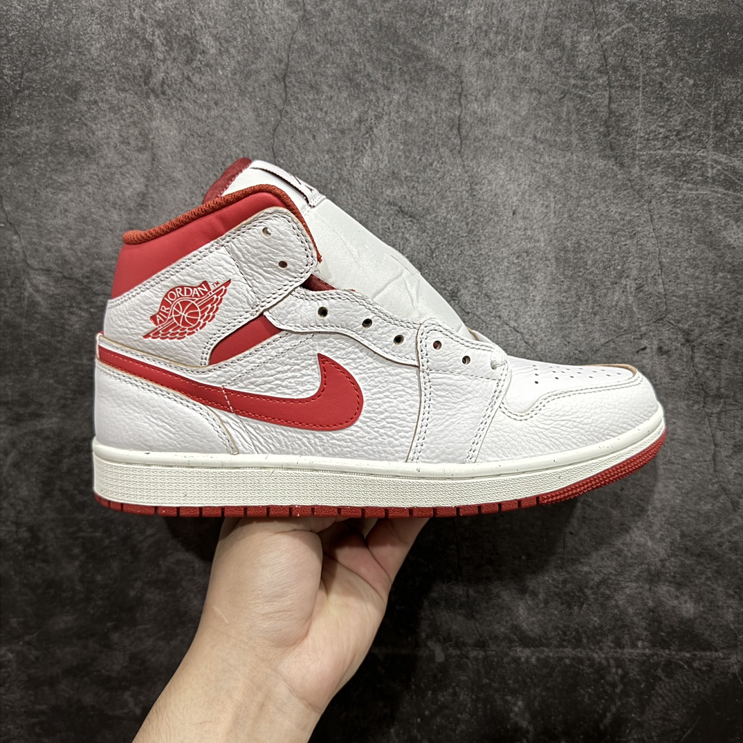 纯原AirJordanAJ1Mid中帮白红FJ3458-160终端优势供应市面中低帮最具代表性版本没有之