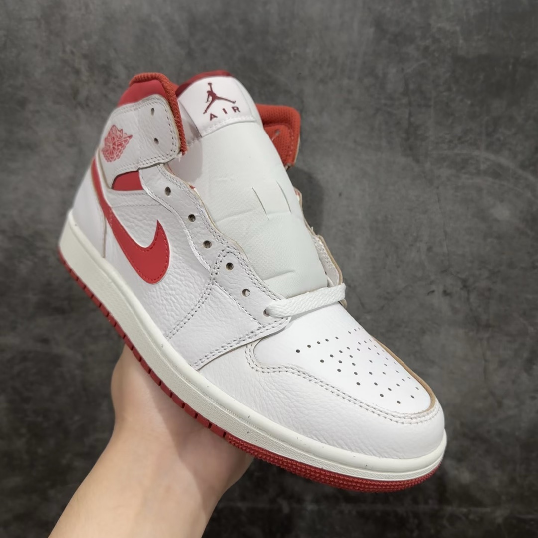 纯原AirJordanAJ1Mid中帮白红FJ3458-160终端优势供应市面中低帮最具代表性版本没有之