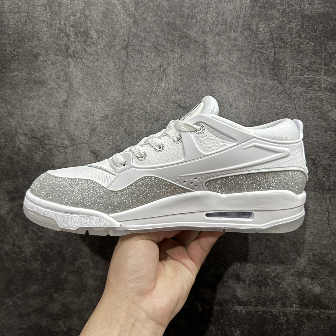 纯原版 Air Jordan AJ4 RM 重制版低帮复古篮球鞋 白银满天星 HQ3441-111