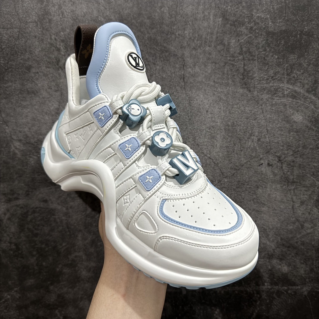 图片[3]-【广东纯原版本】Louis Vuitton Archlight Sneakers lv真皮拼色减震运动弓型舞蹈复古走秀老爹运动鞋n原装配件5D效果礼盒及全套原装配件包装物n支持感应NFC官网跳转n雪梨形超软沙绒纸团+细节制造精品n采用头层小牛皮革饰片n独立开发TPU回弹中底n组合TPR耐磨外底n超软皮内里脚垫 尺码：35-39 编码：HH500520-鞋库