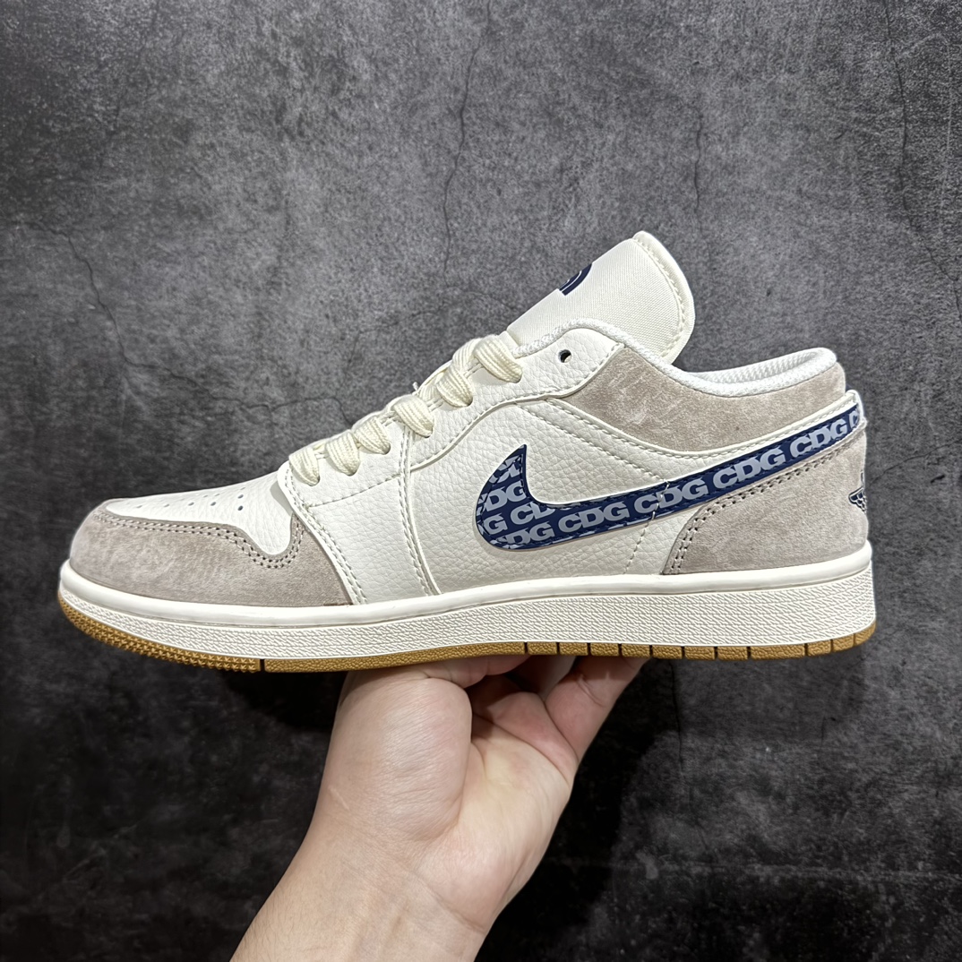 定制版AirJordan1LowAJ1乔1北面联名-白灰粽高端定制低帮篮球鞋LJ6688-001#定制鞋