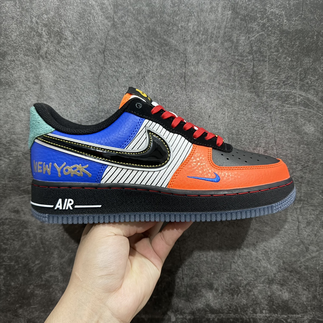 纯原版NikeAirForce1Mid“WhatTheNYC”纽约尼克斯城市限定NBA豪门纽约尼克斯的橙