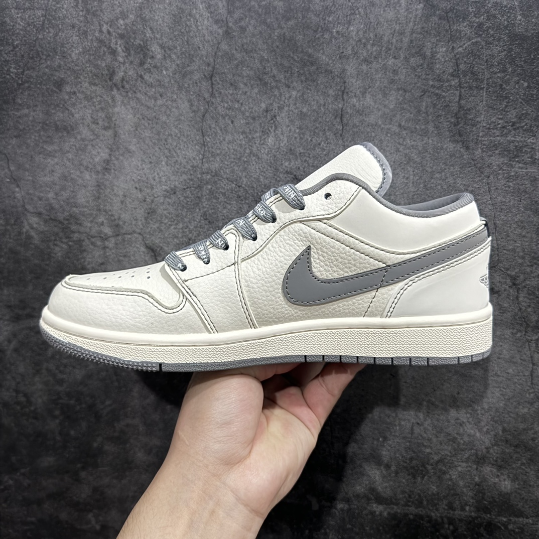 定制版AirJordan1LowAJ1乔1闪电联名-米白灰周年高端定制低帮休闲板鞋CF3688-020定