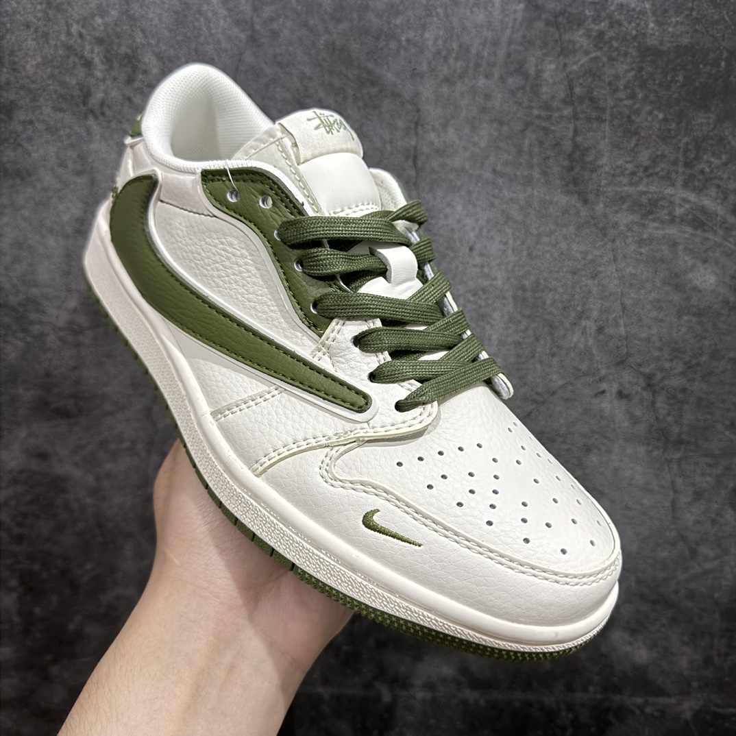 图片[3]-【定制版】Stussy x Air Jordan 1 Low 米白军绿n此款主张打破传统的工业化流水线设计限制，以Made by ideas的超级创意为理念，集结众多潮流设计师，结合时下最ing潮流风尚，为潮流爱好者打造彰品自我的专属潮品。同时尊重每个年轻人对于潮流的理解与选择，主张“让每个年轻人塑造自己的潮流”。 货号：DM6688-602 Size：36 36.5 37.5 38 38.5 39 40 40.5 41 42 42.5 43 44 44.5 45 编码：HXS320340-鞋库