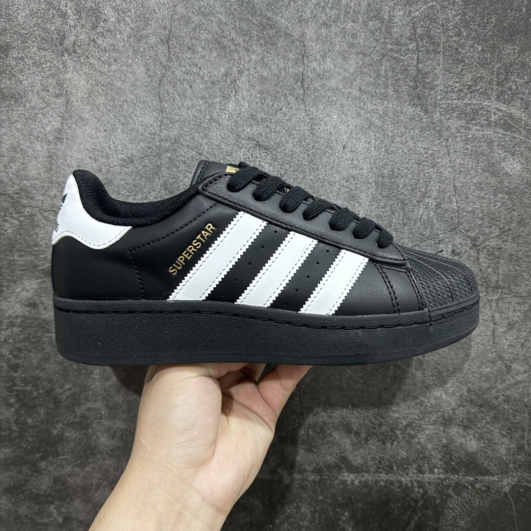 DT纯原AdidasSuperstarXLG阿迪金标贝壳头厚底款低帮休闲板鞋IG9777市售顶级版平台充