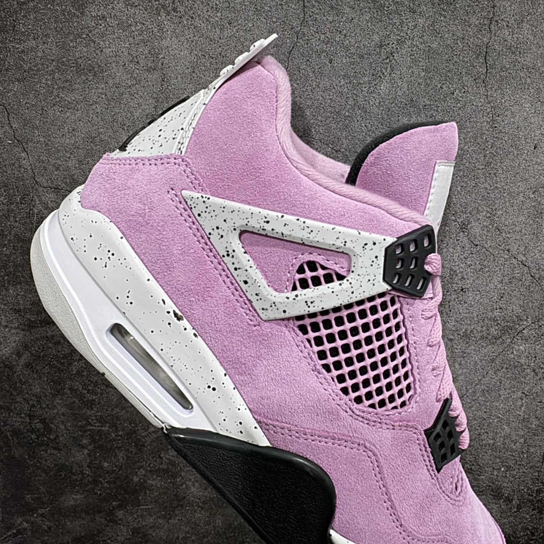 老DT纯原 Air Jordan 4 Retro ”Orchid” 粉黑麂皮 AJ4 乔丹4代 猛男粉AQ9129-501