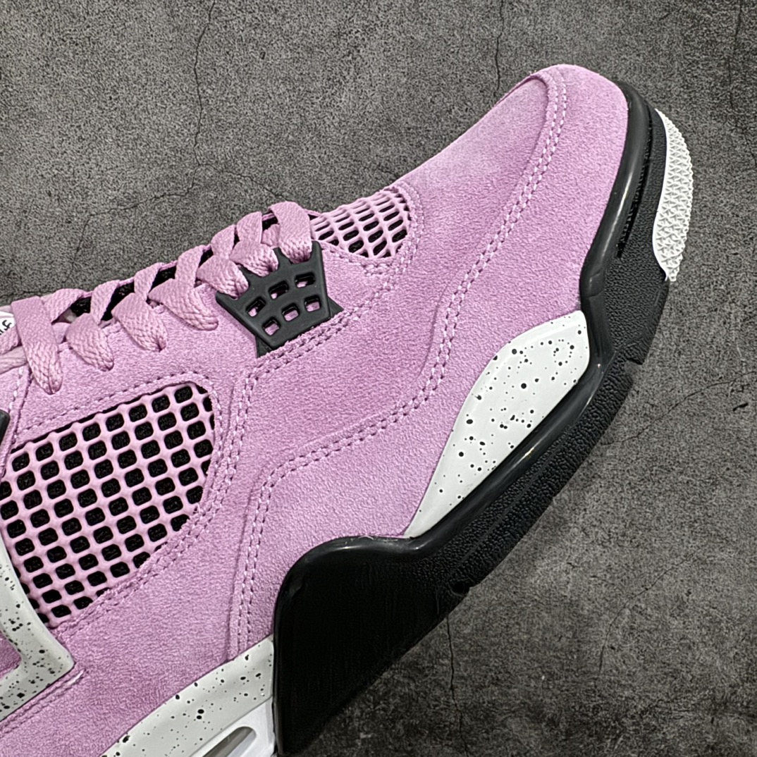 老DT纯原 Air Jordan 4 Retro ”Orchid” 粉黑麂皮 AJ4 乔丹4代 猛男粉AQ9129-501