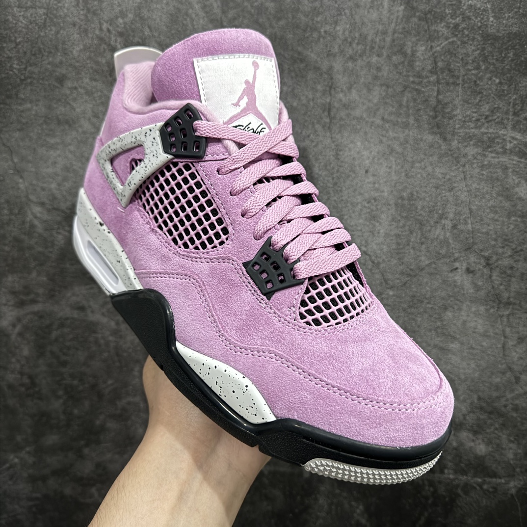 老DT纯原 Air Jordan 4 Retro ”Orchid” 粉黑麂皮 AJ4 乔丹4代 猛男粉AQ9129-501