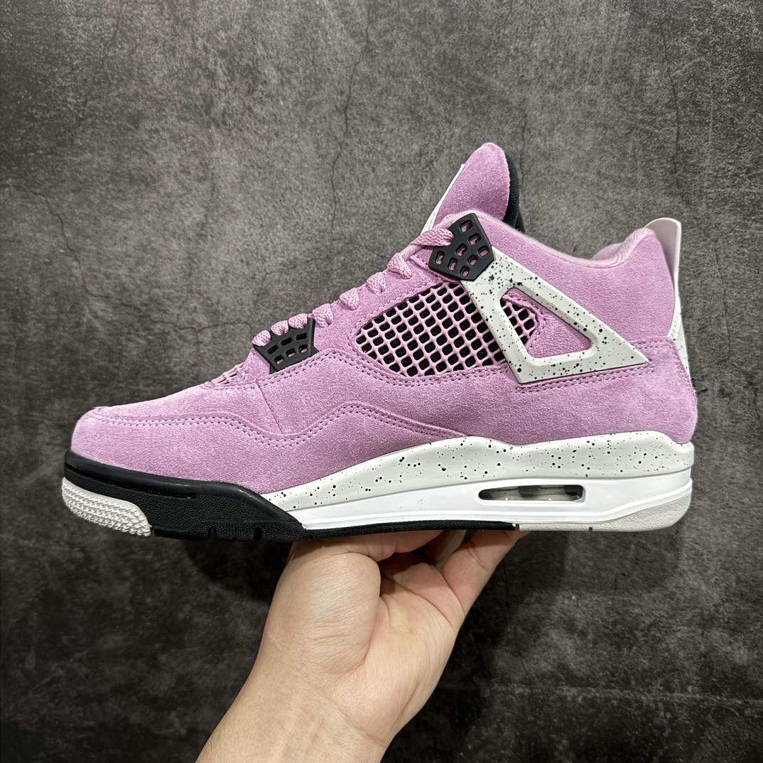 老DT纯原 Air Jordan 4 Retro ”Orchid” 粉黑麂皮 AJ4 乔丹4代 猛男粉AQ9129-501