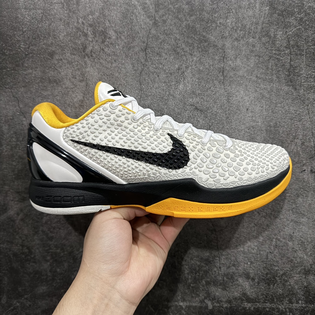 【BD版本】NK Zoom Kobe 6 科比六代签名实战篮球鞋 季后赛白黄 CW2190-100n市场唯一完美复刻公司货版本前掌超大Zoom Turbo 气垫 后掌EVA缓震真正的原汁原味 还原ZP脚感 全身鞋材卡料色独家定制唯一正确喷漆工艺Swoosh正确凹凸蛇鳞工艺 正确鞋面效果内全置真动飞态线 独立原厂模具最大尺码达到48.5码 支持各种高强度实战 无需担心  尺码：40 40.5 41 42 42.5 43 44 44.5 45 46 47.5 48.5 脚宽建议买大半码 科比系列前掌偏窄 编码：SLM400430-莆田鞋批发中心