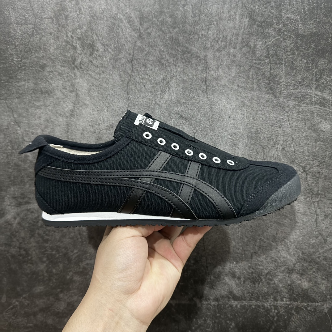 【PH纯原】Asics Onitsuka Tiger MEXICO 66 亚瑟士鬼冢虎复古经典板鞋 黑色nn印尼厂Oem原单材料 除成型在PT外n其余全部客供材料 淘宝B级代购店铺内供💯n四联官方吊牌 乳胶组合鞋垫、羊皮纸质中底 不用宰手买专柜 这里满足你👊🏼 全新工厂开发 一线品质 全部原鞋一比一开发 Size：36-46 全码出货 编码：T1190200-鞋库