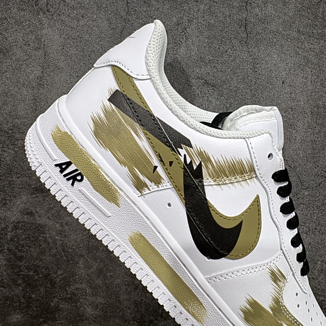 Nk Air Force 1'07 Low 二次元主题手绘 断裂三勾阴影 白橄榄 空军一号低帮休闲板鞋 CW2288-111