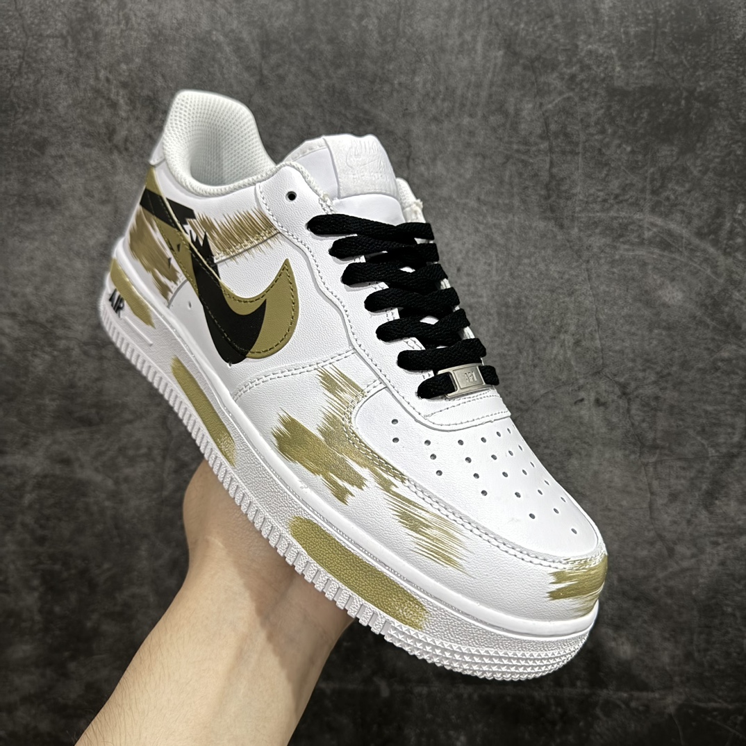 Nk Air Force 1'07 Low 二次元主题手绘 断裂三勾阴影 白橄榄 空军一号低帮休闲板鞋 CW2288-111