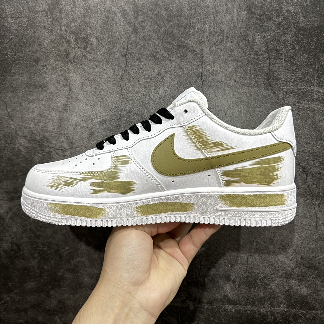 Nk Air Force 1'07 Low 二次元主题手绘 断裂三勾阴影 白橄榄 空军一号低帮休闲板鞋 CW2288-111