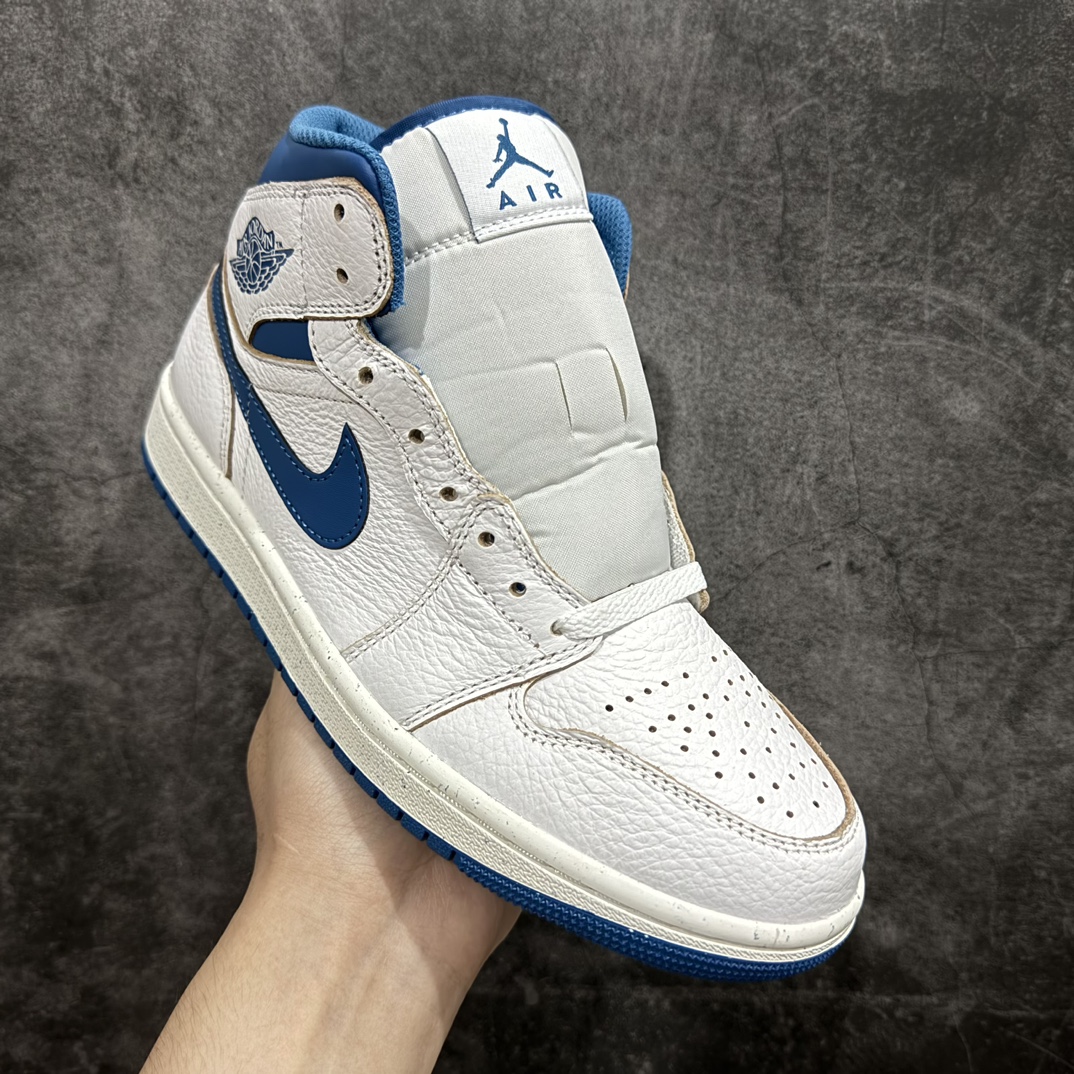 DT纯原 Air Jordan AJ1 Mid 中帮 白蓝 FN5215-141