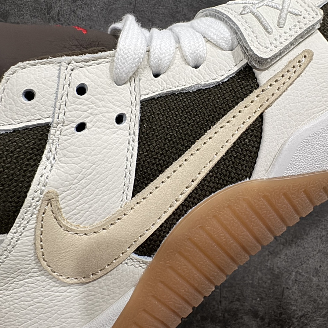 图片[3]-【纯原M版】Travis Scott x Jordan AJ Cut The Check TS倒钩联名魔术贴篮球鞋 FZ8117-100 注意默认配原盒盒子配套布袋不用加钱 退货丢失扣20元 原厂全套原楦原纸板冲刀磨具开发 原厂皮料加持 原厂港宝加持定型后跟R度完美 同源原厂电绣 鬼脸飞翼针数密度立体效果一致 百分百一致原鞋 原厂拉帮工艺 针距密度一致 后跟弧度收口自然不对折 极致一眼正品既视感 进口玻璃冲刀皮料裁剪零毛边 全鞋电脑针车工艺 品控清洁度最高QC检验标准 免检产品 原厂订购鞋盒、布袋、鞋标、防尘纸、鞋撑、鞋带 追求极致的原厂味道 配色方面采用白色为基础 搭配棕色框架呈现 完美还原了初代倒钩的配色设计 细节方面 标志性的反钩Swoosh采用米色点缀 鞋面还带有特殊的魔术贴细节 此外在鞋舌、后跟部分均带有Cactus Jack厂牌Logo 彰显鞋款特殊身份 尺码：36 36.5 37.5 38 38.5 39 40 40.5 41 42 42.5 43 44 44.5 45 46 47.5-选品中心