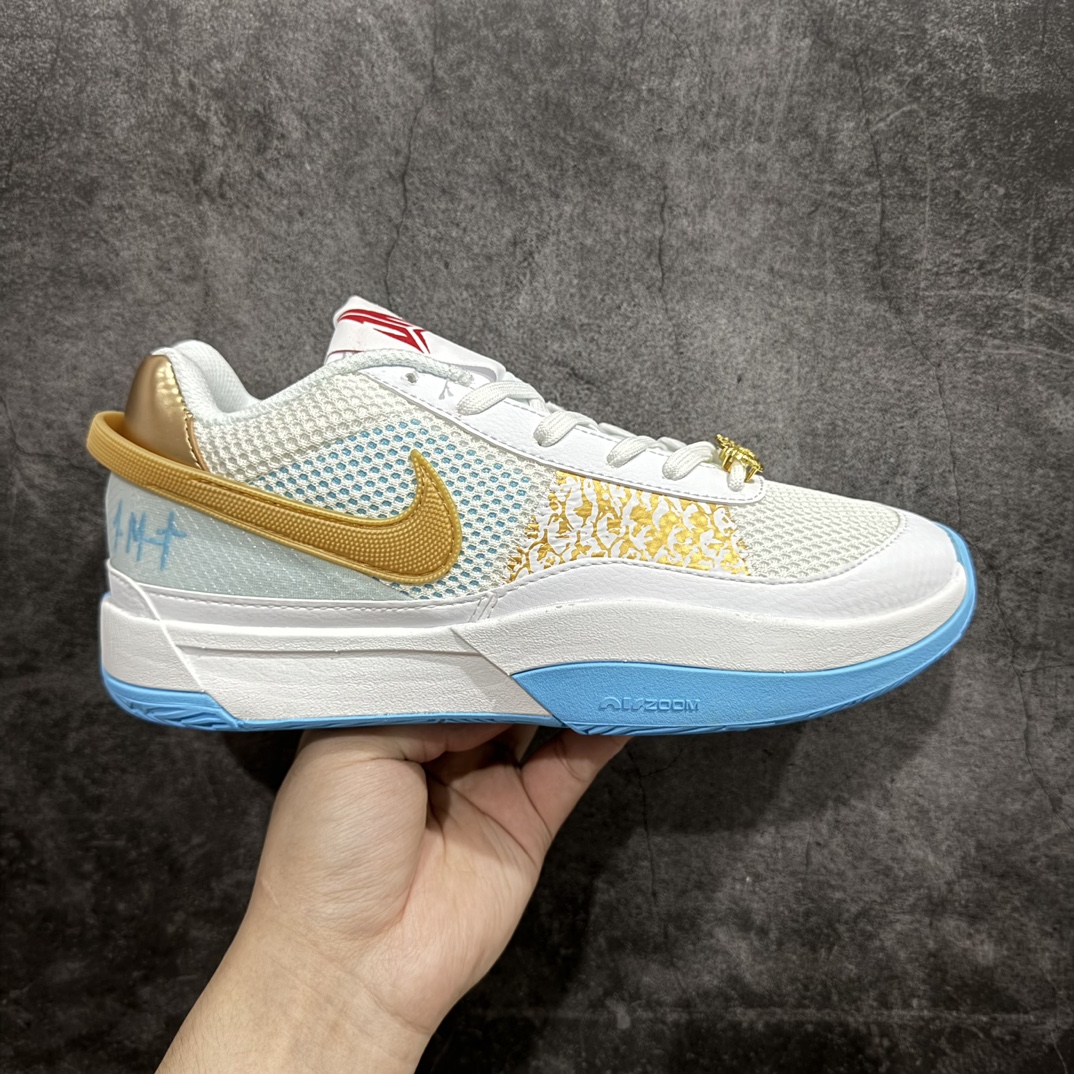 【CK版本】Nike JA 1 EP 莫兰特n防滑低帮篮球鞋 先行公司级n简单的中底配置 前掌Zoom Air 加上全掌React带来充分的缓震回弹脚感低重心的设计也让它备受后卫选手的喜爱n此鞋款的设计能够同时兼顾缓震性能和稳固脚感搭配稳定设计 助你实现快速移动表现n耐穿橡胶外底 提供可驾驭户外球场的强劲抓地力 货号: FV1291-100 尺码：39-47.5 编码：CK260280-鞋库