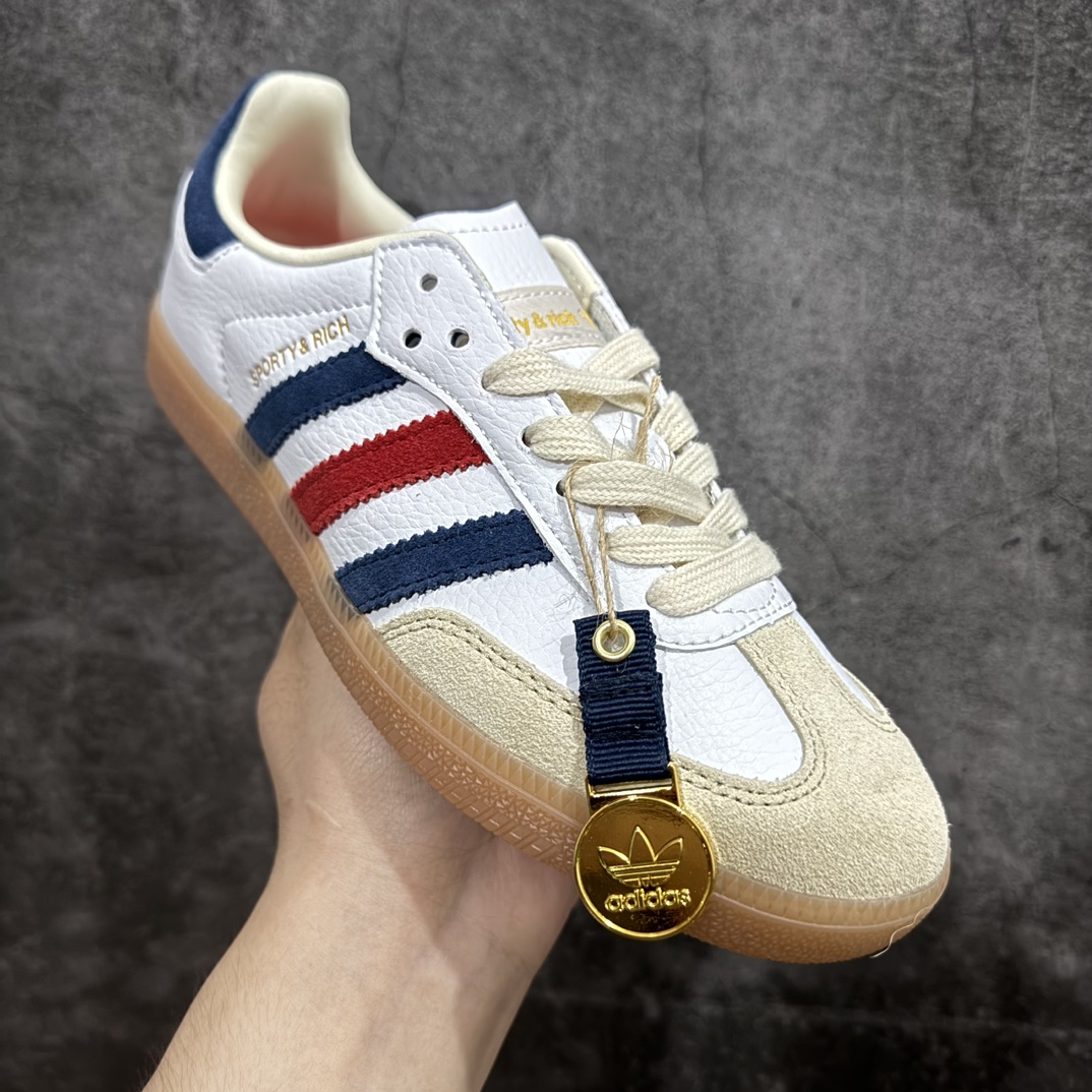 正确版AdidasOriginalsSambaOG”Olympics“桑巴舞系列绅士德训足球风百搭低帮休